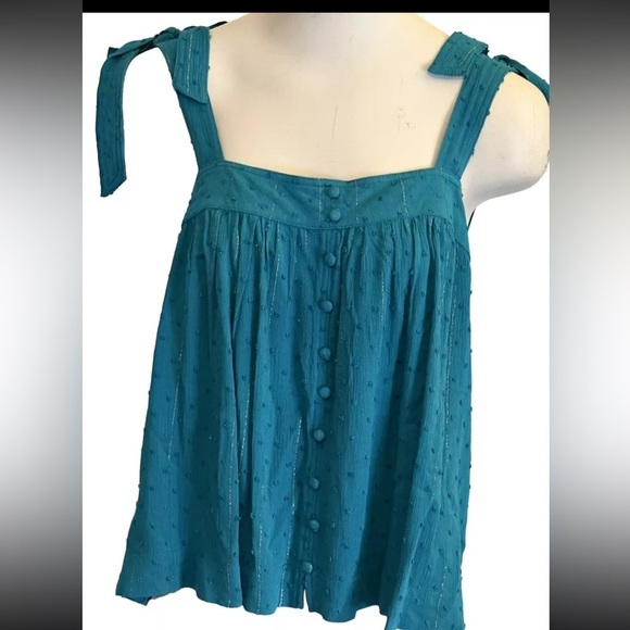 Rose & Olive Tops - Rose & Olive Size XL Tie Tank NWT Turquoise
